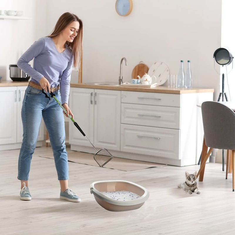 Sand Dipper Metal Cat Litter Scoop â€“ Long Handle Cat Poop Scooper for Litter Box (27â€), Heavy-Duty Stainless Steel Kitty Litter Scoop (Junior) - Image 3